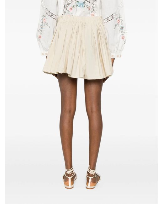 Jucca Natural Pleated Short Skirt