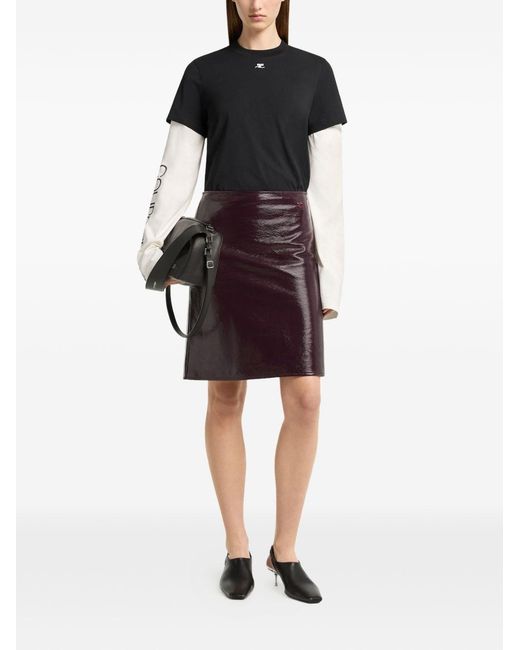 Courreges Brown Vinyl Skirt