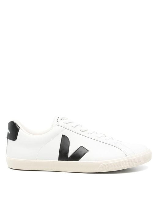 Veja White Esplar Logo Leather Shoes for men