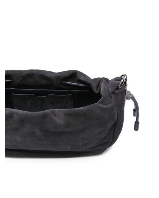 Borsa Bucket Mellow Mini di Brunello Cucinelli in Black