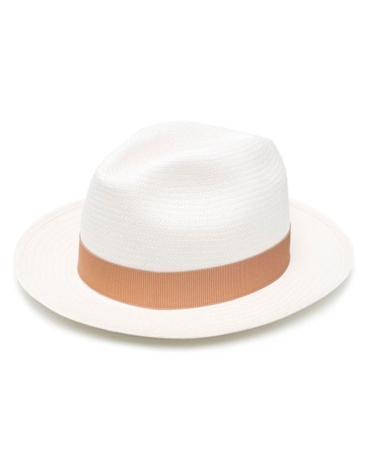 Borsalino White Monica Straw Panama Hat