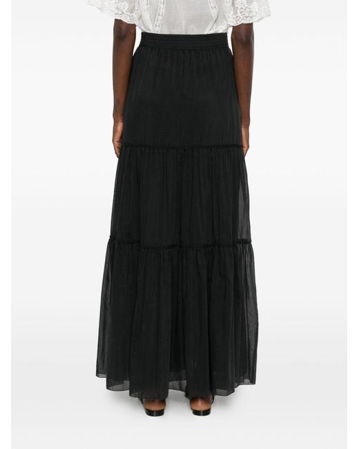 Ermanno Scervino Black Cotton Long Skirt