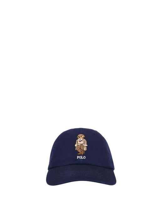 Polo Ralph Lauren Blue Hat With Teddy Bear Print for men