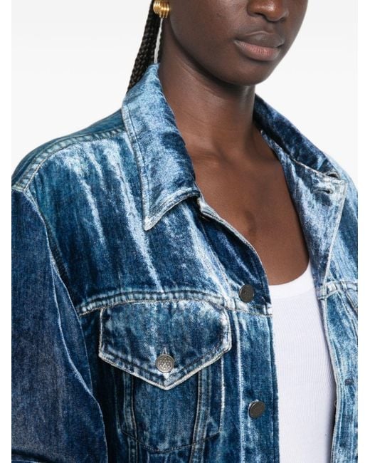 Pierre Louis Mascia Blue Denim Print Jacket