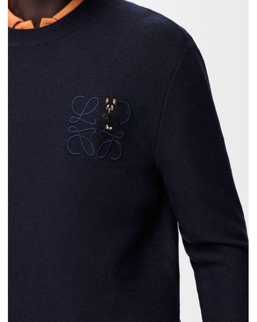Loewe Blue Pullover With Logo for men