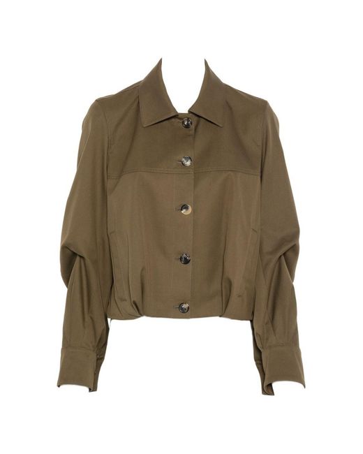 Loewe Green Cotton And Silk Blend Jacket