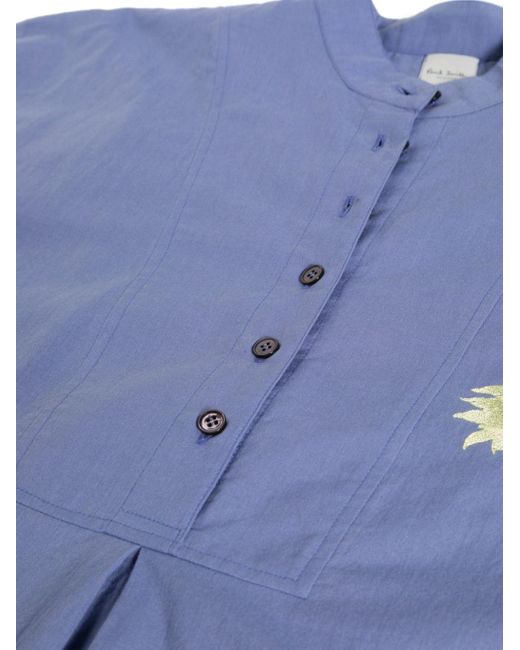 Paul Smith Blue Embroidered Cotton Shirt