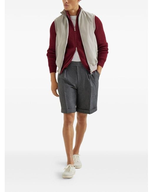 Brunello Cucinelli Gray Down Vest for men