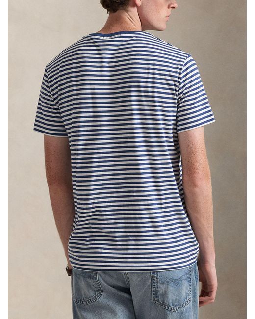 Polo Ralph Lauren Blue Striped Cotton T-Shirt for men