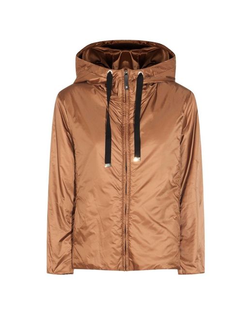 Max Mara Brown Nylon Padded Blouson Jacket