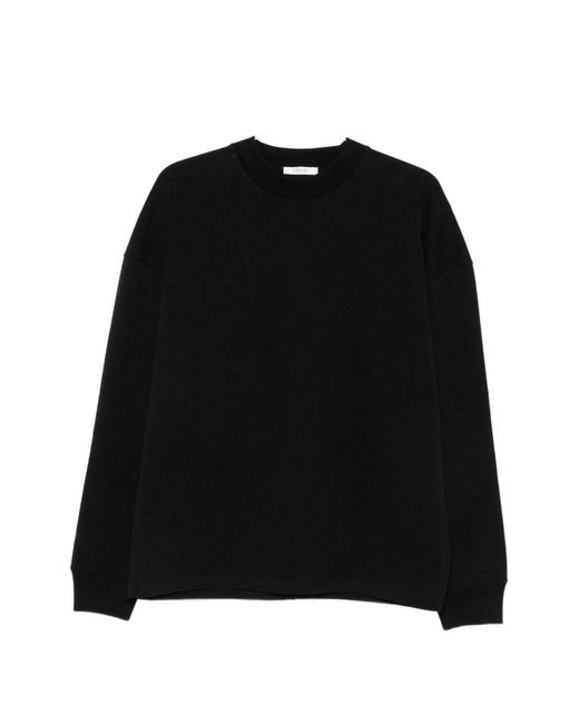The Row Black Dolino Cotton Crewneck Sweater for men