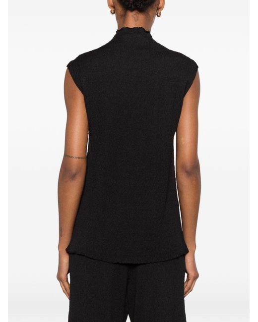The Row Black Oakson Silk Top