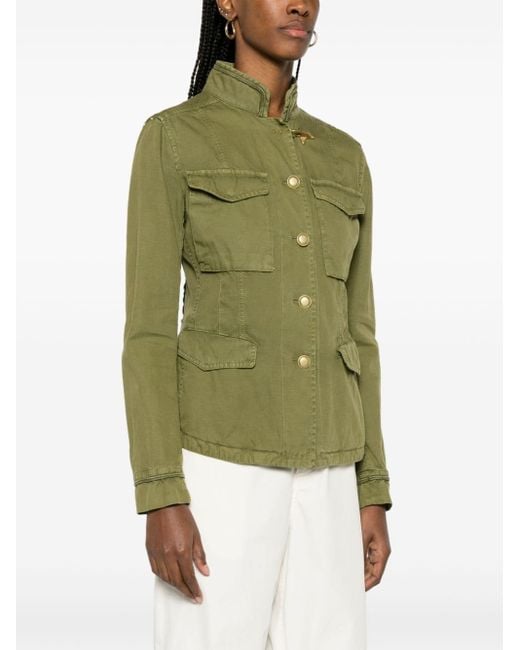 Fay Sahariana Canvas Military Jacket in Green Lyst