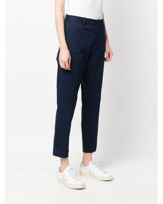 Polo Ralph Lauren Blue High-waisted Slim-fit Trousers