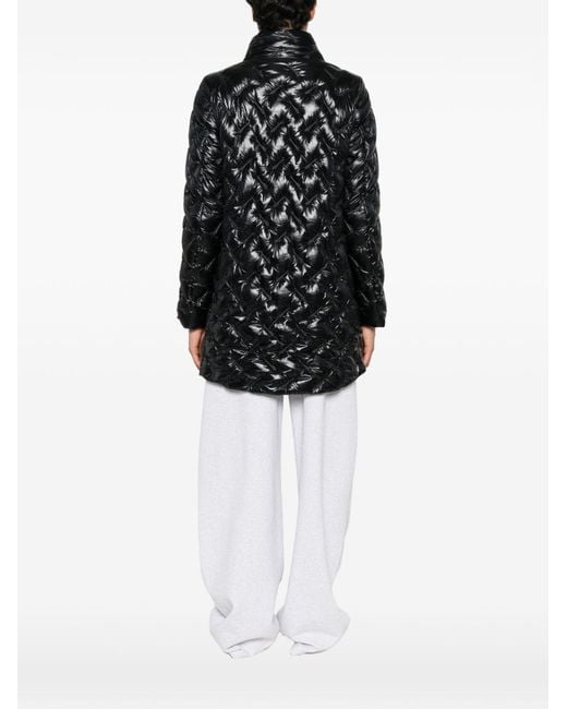Herno Black Quilted Midi Down Jacket