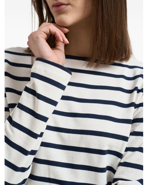 Semicouture Blue Carmelita Striped Cotton Sweater