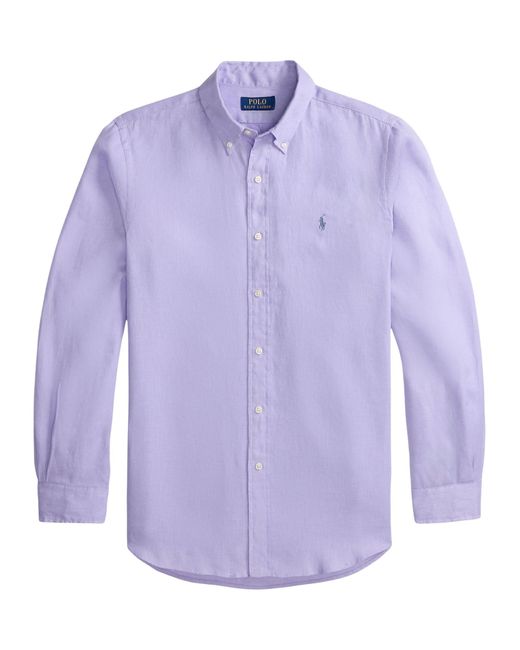 Polo Ralph Lauren Purple Linen Shirt for men