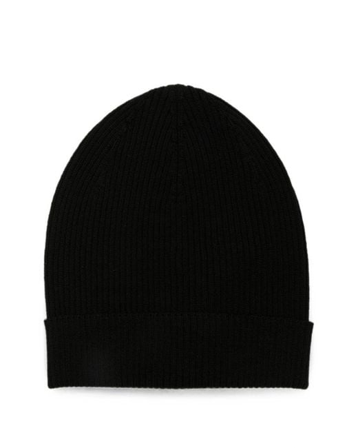 Rick Owens Black Wool Knitted Beanie