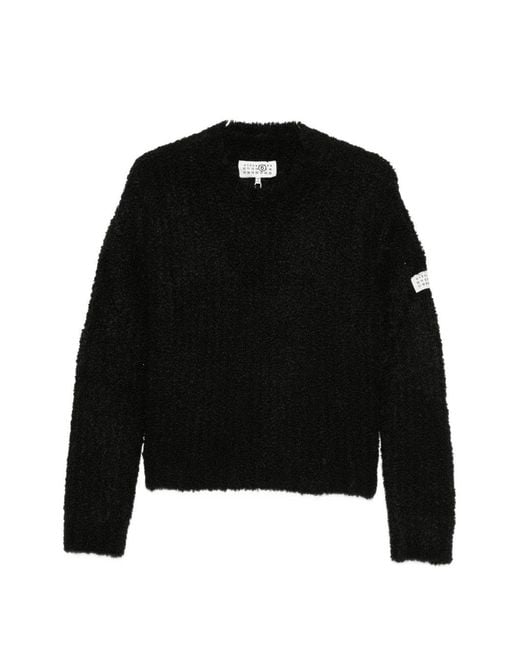 MM6 by Maison Margiela Black Logo Crewneck Jumper