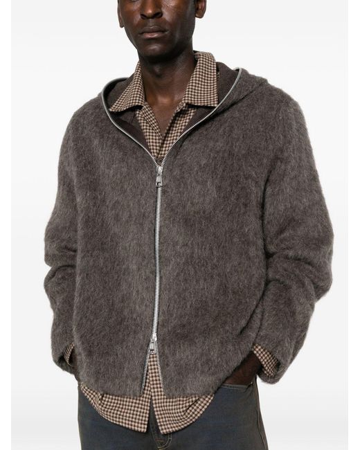 Our Legacy Brown Sweatshirt With Hood And Zip for men