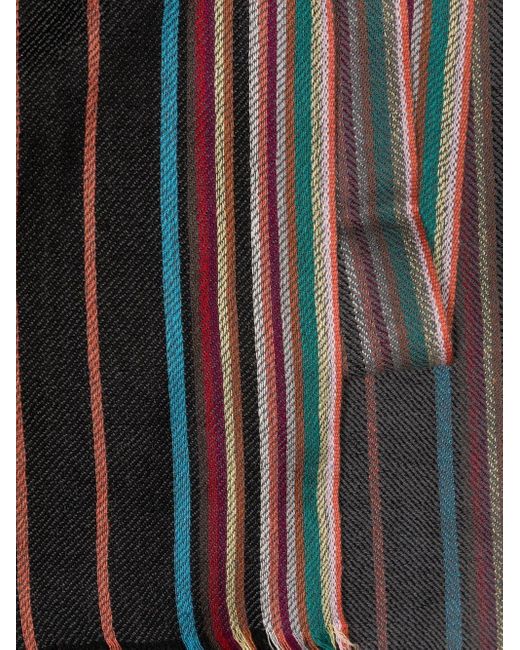 Paul Smith Blue Signature Stripe Wool Scarf for men
