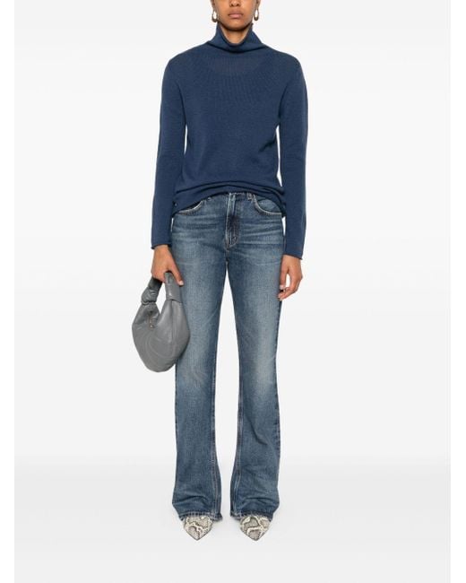 Be You Blue Cashmere Turtle-Neck Sweater