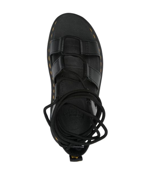 Dr. Martens Black Nartilla Xl Leather Gladiator Sandals