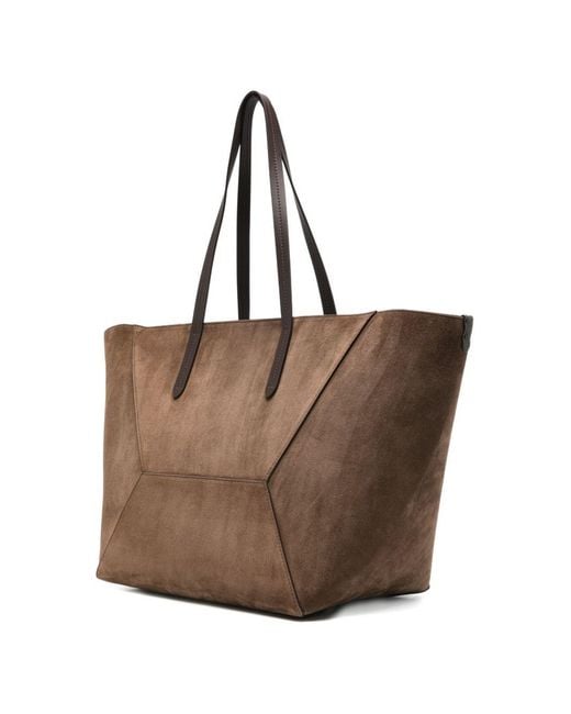 Brunello Cucinelli Brown Leather Tote Bag