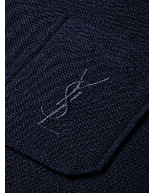 Saint Laurent Blue Cotton Polo Shirt for men