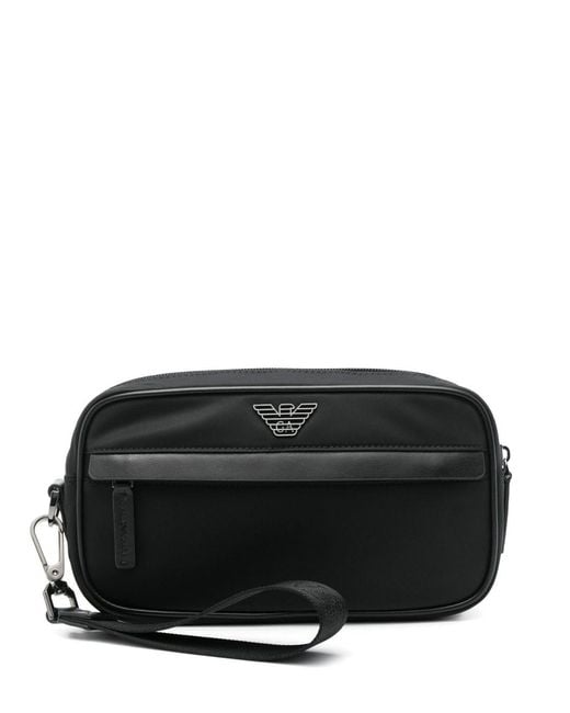 Emporio Armani Black Logo Nylon Beuaty-Case for men