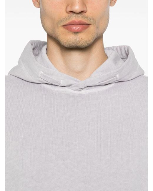 Stone Island Gray Hooded Sweatshirt With Compass Appliquã for men