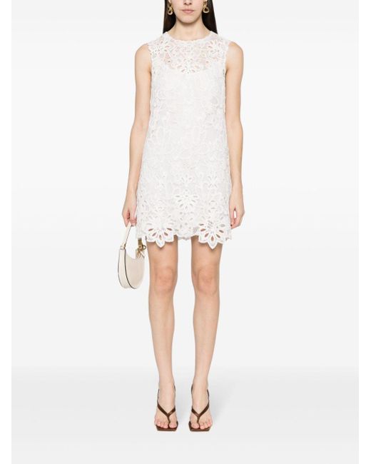 Ermanno Scervino White Lace Mini Dress