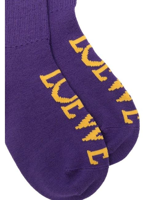 Loewe Purple Logo Wool Socks