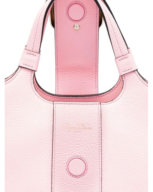 Roger Vivier Pink Grand Vivier Choc Mini Leather Tote Bag