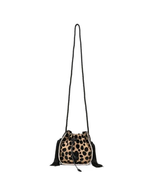 Forte_forte Black My Pepita Mini Bucket Bag
