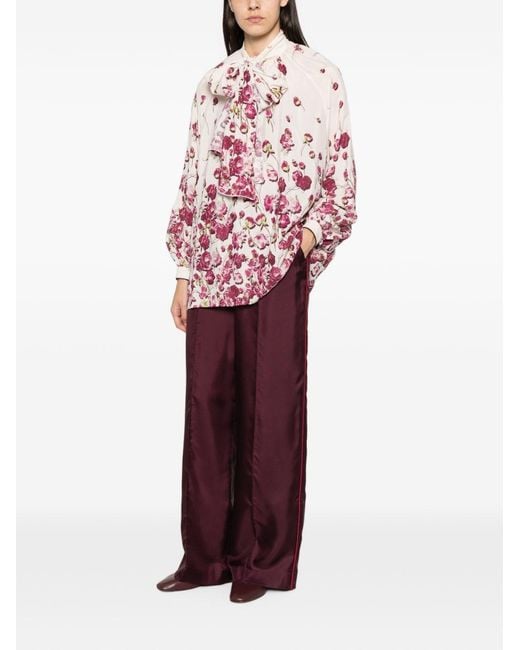 F.R.S For Restless Sleepers Red Silk Blend Printed Shirt