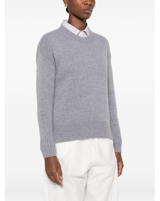 Base London Gray Wool And Cashmere Crewneck Sweater
