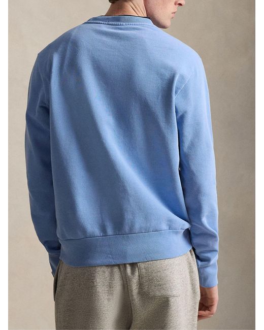 Polo Ralph Lauren Blue Loopback Fleece Sweatshirt for men