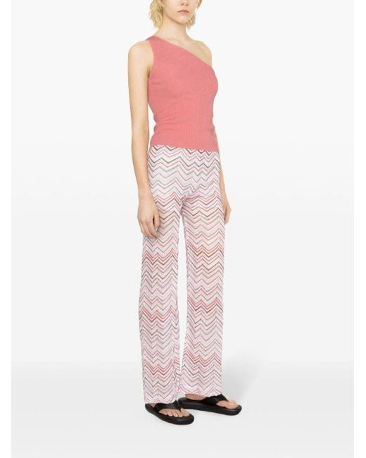 Missoni Pink Zigzag Pattern High-Waisted Trousers