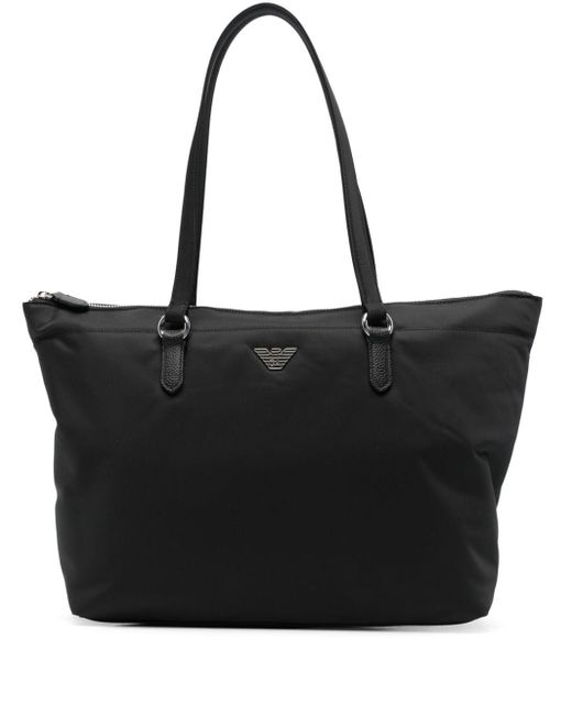 Emporio Armani Black Logo Nylon Tote Bag