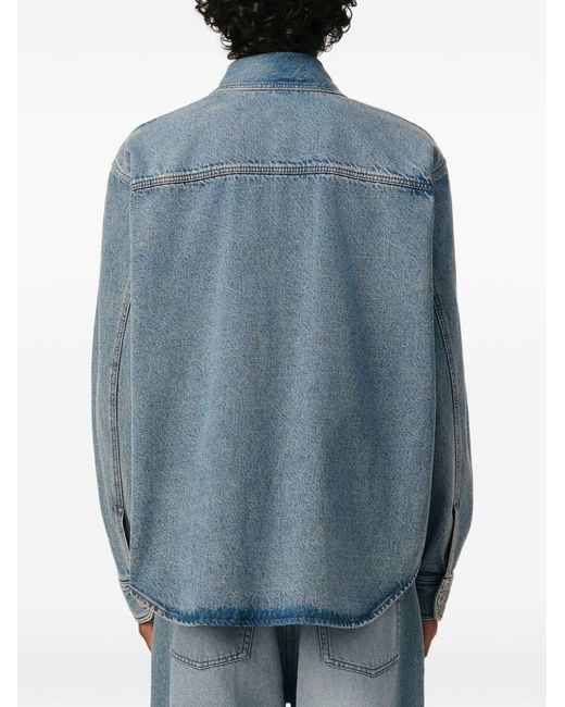 AMI Blue Ami De Coeur Denim Shirt for men