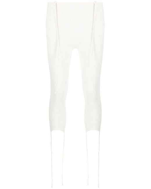 ANDREADAMO White Jersey Stirrup leggings