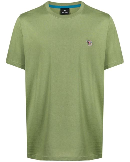 PS by Paul Smith Green Zebra Logo-appliqué T-shirt for men