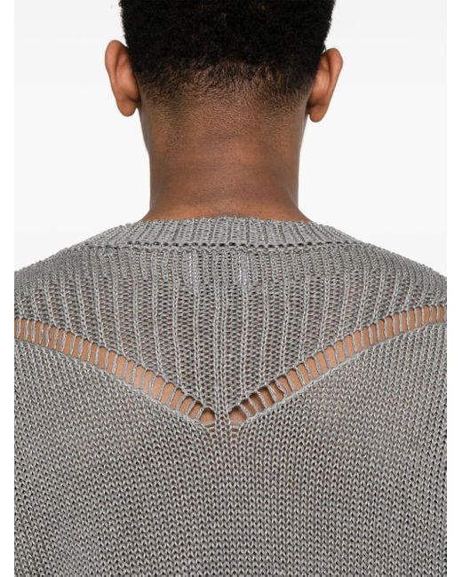 Roa Gray Intarsia-knit Logo Jumper for men