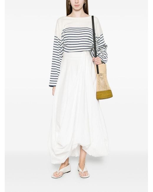C.t. Plage White Striped Cotton Sweater