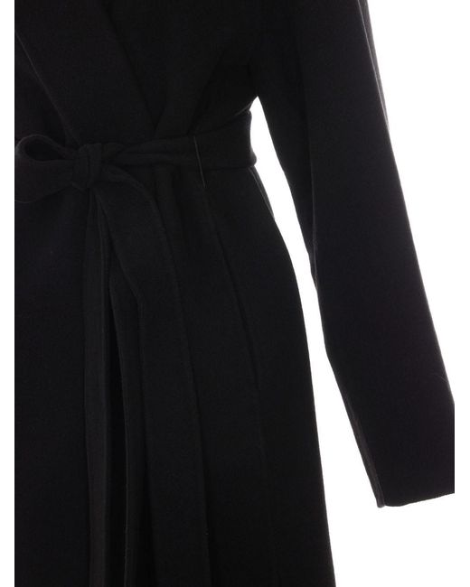The Row Black Ciara Wool Long Coat