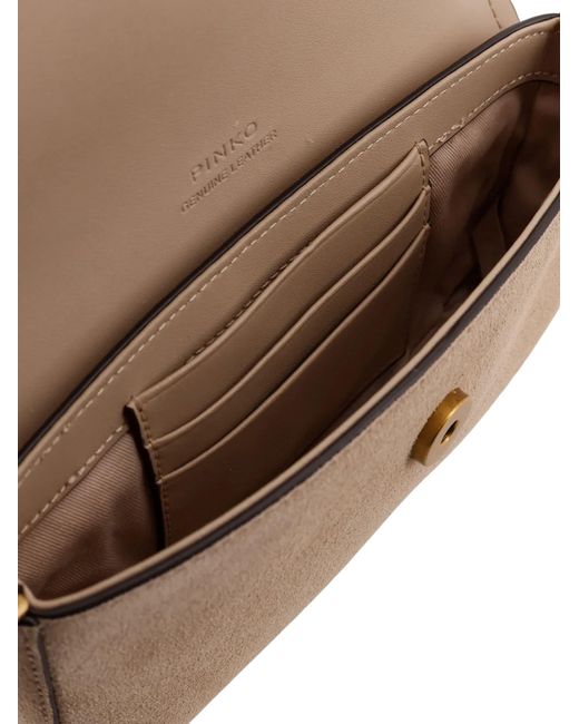 Borsa Flat Saddle di Pinko in Natural
