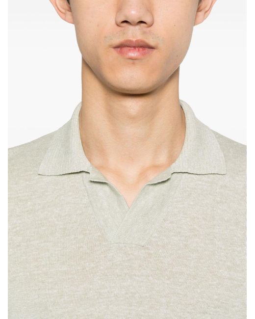 Tagliatore White Mélange-effect Polo Shirt for men