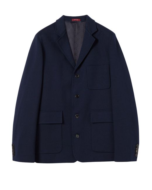 Gucci Blue Single-Breasted Cotton Jersey Jacket for men