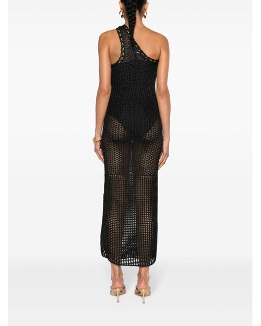 IRO Black Crochet Cotton Long Dress